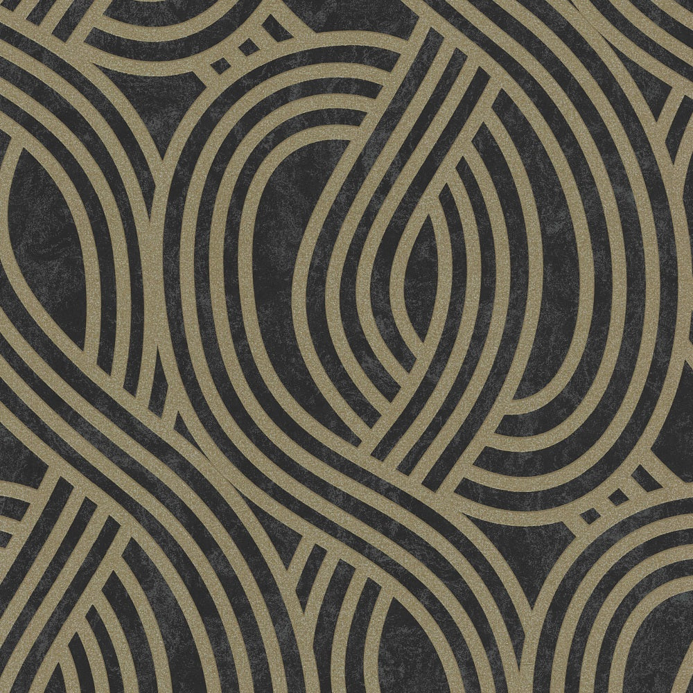 P+S Carat Vlies Tapete 13345-80 Design schwarz bronze metallic