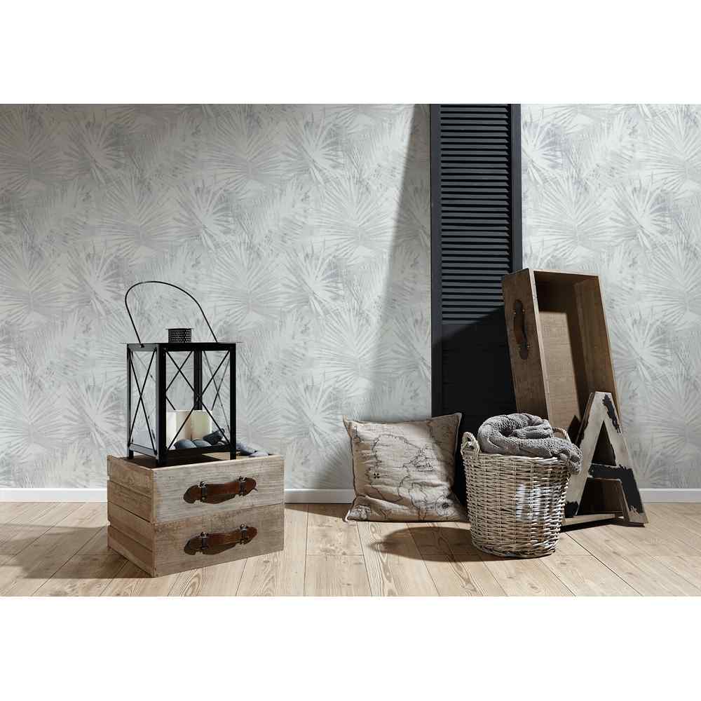 A.S. Creation Hygge Vlies Tapete 363851 Textil Floral beige grau