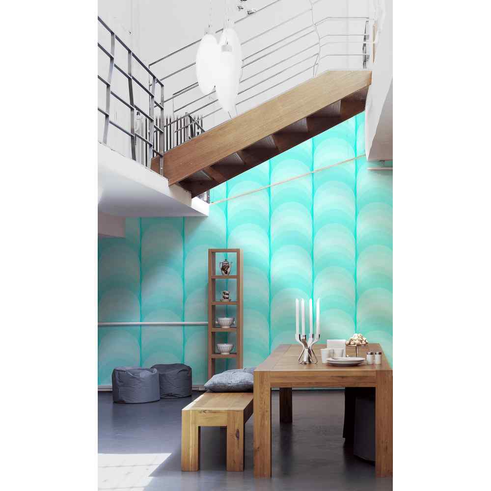 A.S. Creation Esprit 14 Vlies Tapete 366753 Modern Grafisch Natur Blau Grün