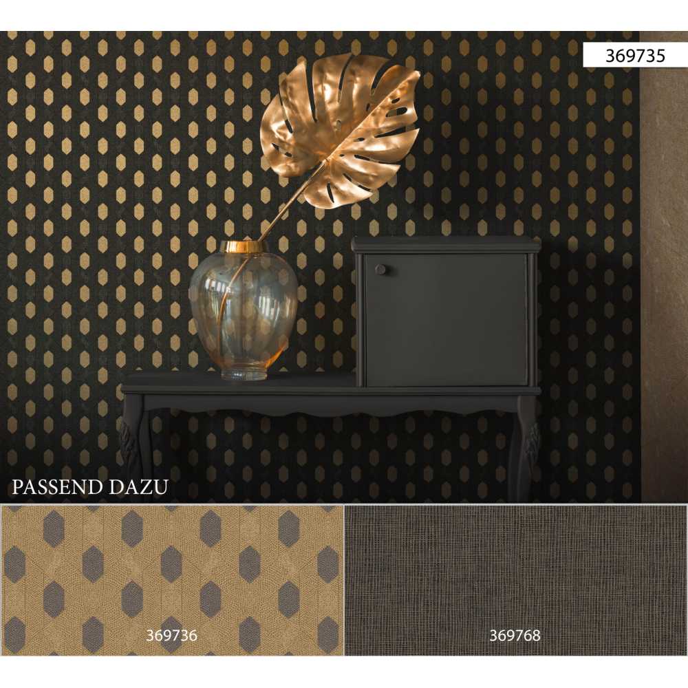Architects Paper Absolutely Chic Vlies Tapete 36973-5 Modern Grafisch metallic schwarz braun