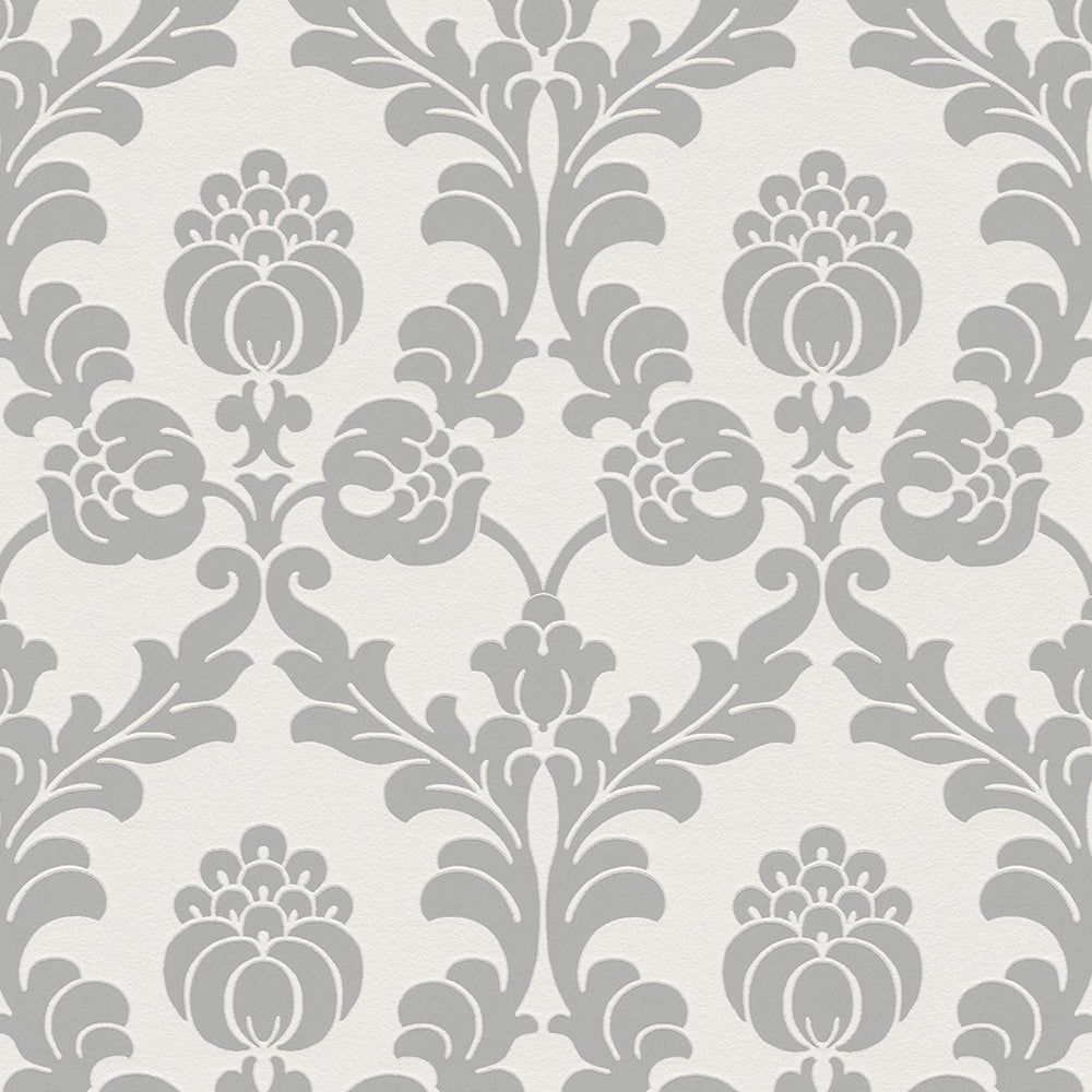 Rasch Gentle Elegance Vlies Tapete 725896 Barock weiß silber