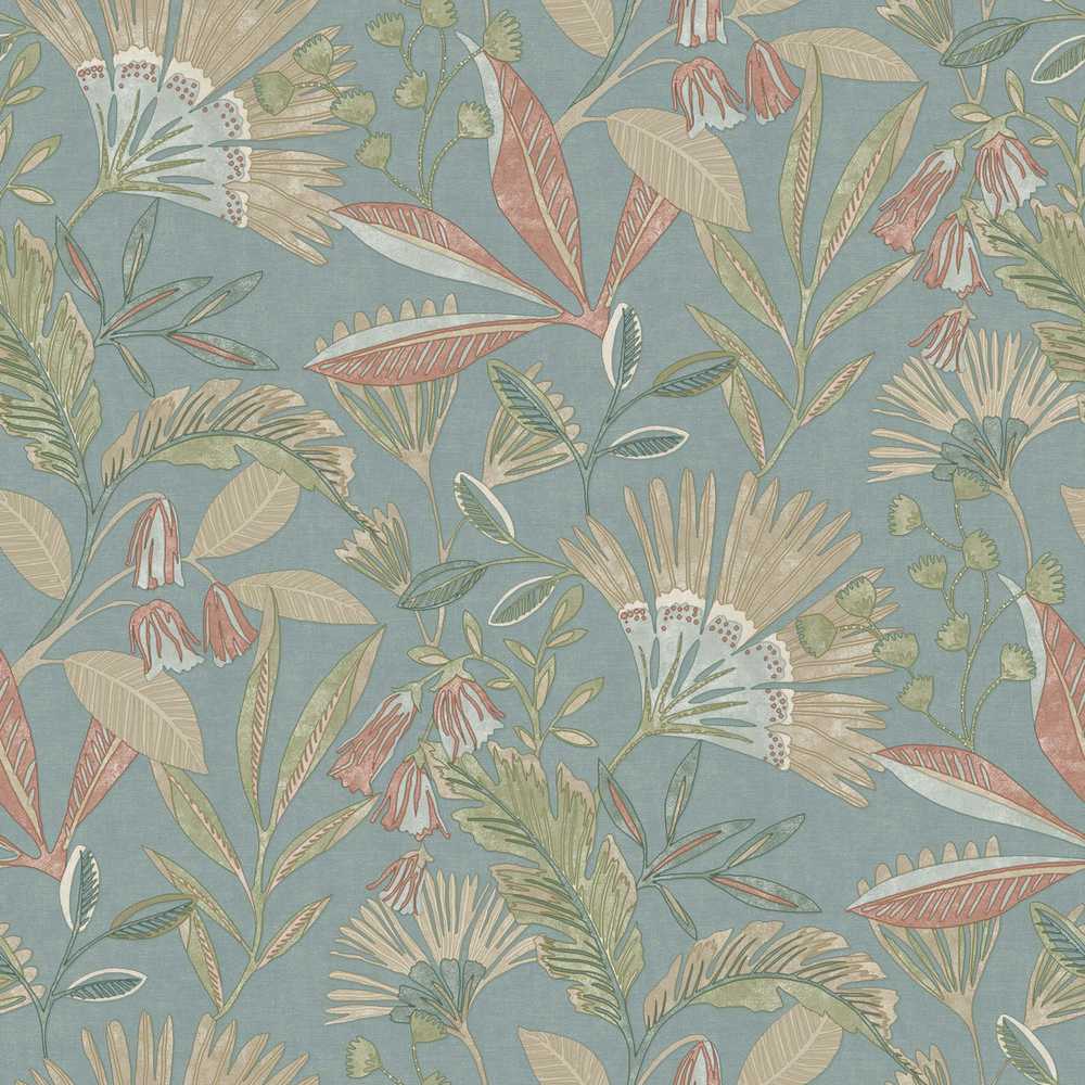 Grandeco Ciara Vlies Tapete A63802 Floral blau
