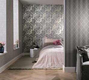 Marburg Catania Vlies Tapete 58649 Geometrisch grau metallic