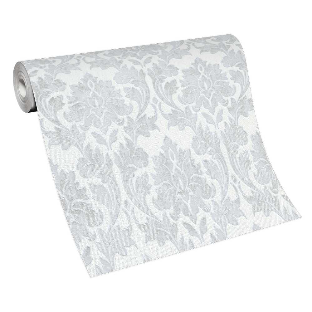 Erismann Timeless Vlies Tapete 1007031 Barock weiß grau Glitter