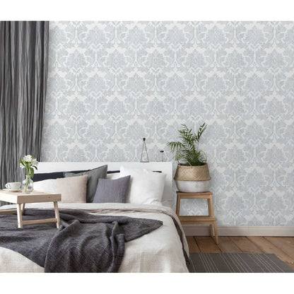 Erismann Timeless Vlies Tapete 1007031 Barock weiß grau Glitter
