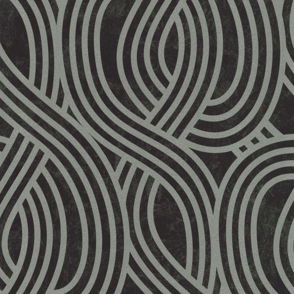 P+S Carat Vlies Tapete 13345-30 Design schwarz silber metallic
