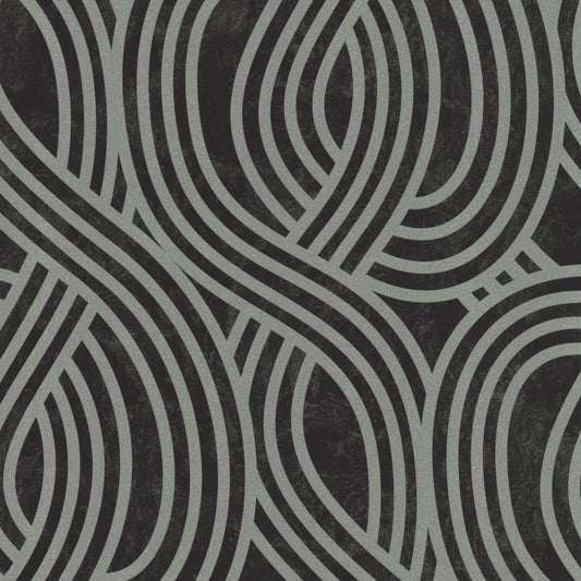 P+S Carat Vlies Tapete 13345-30 Design schwarz silber metallic