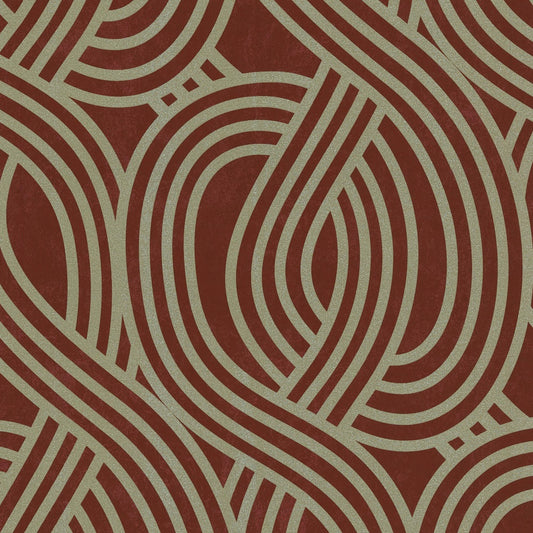 P+S Carat Vlies Tapete 13345-70 Design rot gold metallic