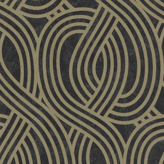 P+S Carat Vlies Tapete 13345-80 Design schwarz bronze metallic