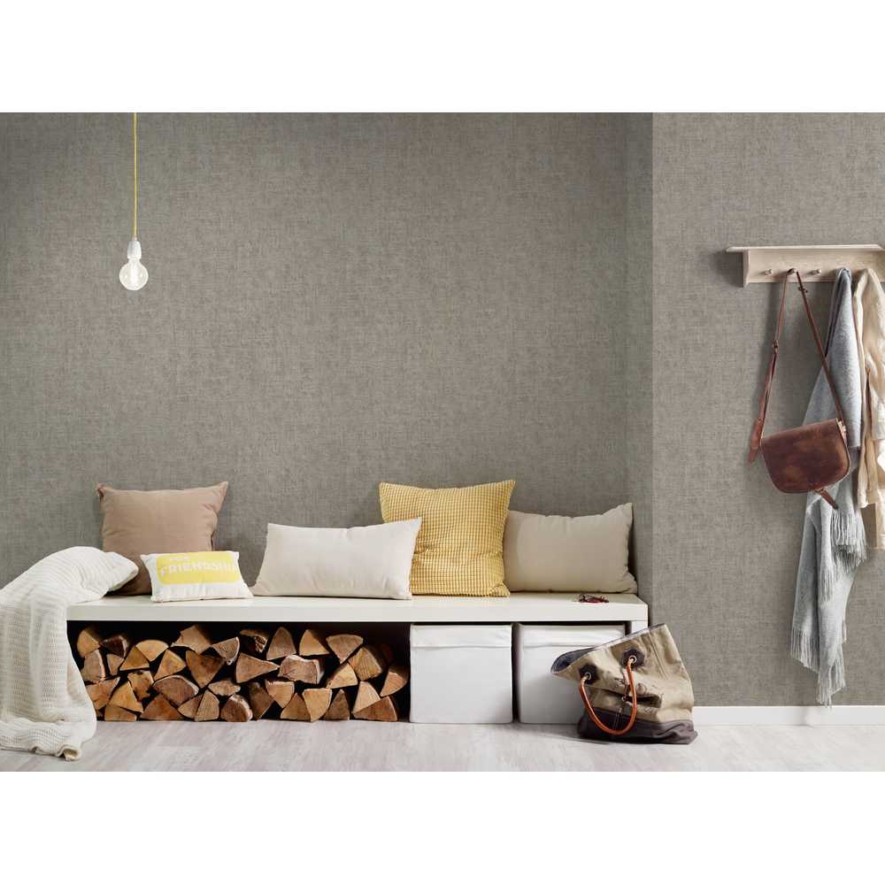 A.S. Création Cuba Vlies Tapete 322616 Struktur Uni braun metallic