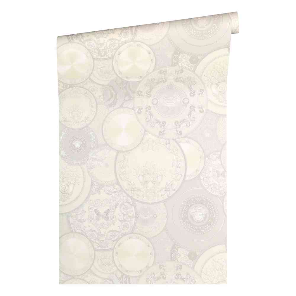 A.S. Creation Versace 3 Vlies Tapete  349014 Design Grau Metallic Weiß