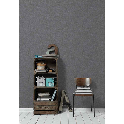 A.S. Creation Materials Vlies Tapete 363721 Uni schwarz metallic