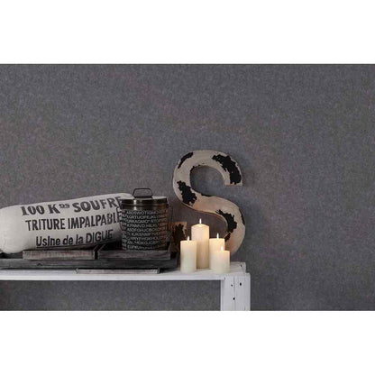 A.S. Creation Materials Vlies Tapete 363721 Uni schwarz metallic