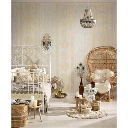 A.S. Creation Boho Love Vlies Tapete 364602 Natural creme beige grau