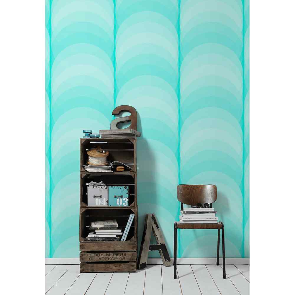 A.S. Creation Esprit 14 Vlies Tapete 366753 Modern Grafisch Natur Blau Grün