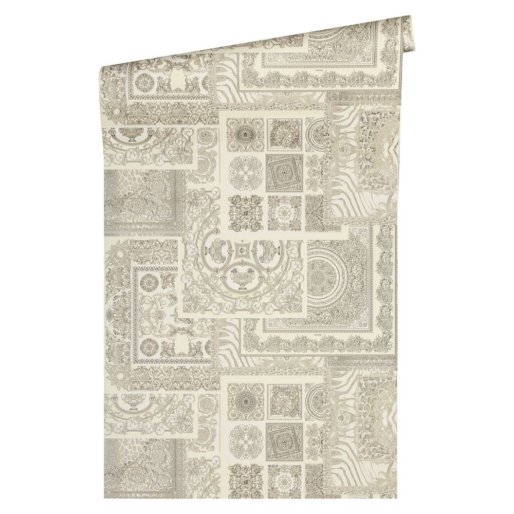 A.S. Creation Versace 4 Vlies Tapete 370485 Classic Ornament grau metallic weiß