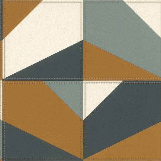 Rasch Club Vlies Tapete 419252 Grafik Leder braun grün creme grau