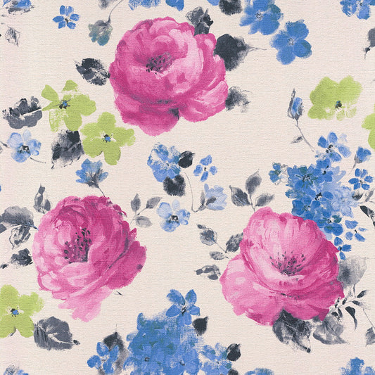 Rasch Florentine Vlies Tapete 448825 Floral creme bunt