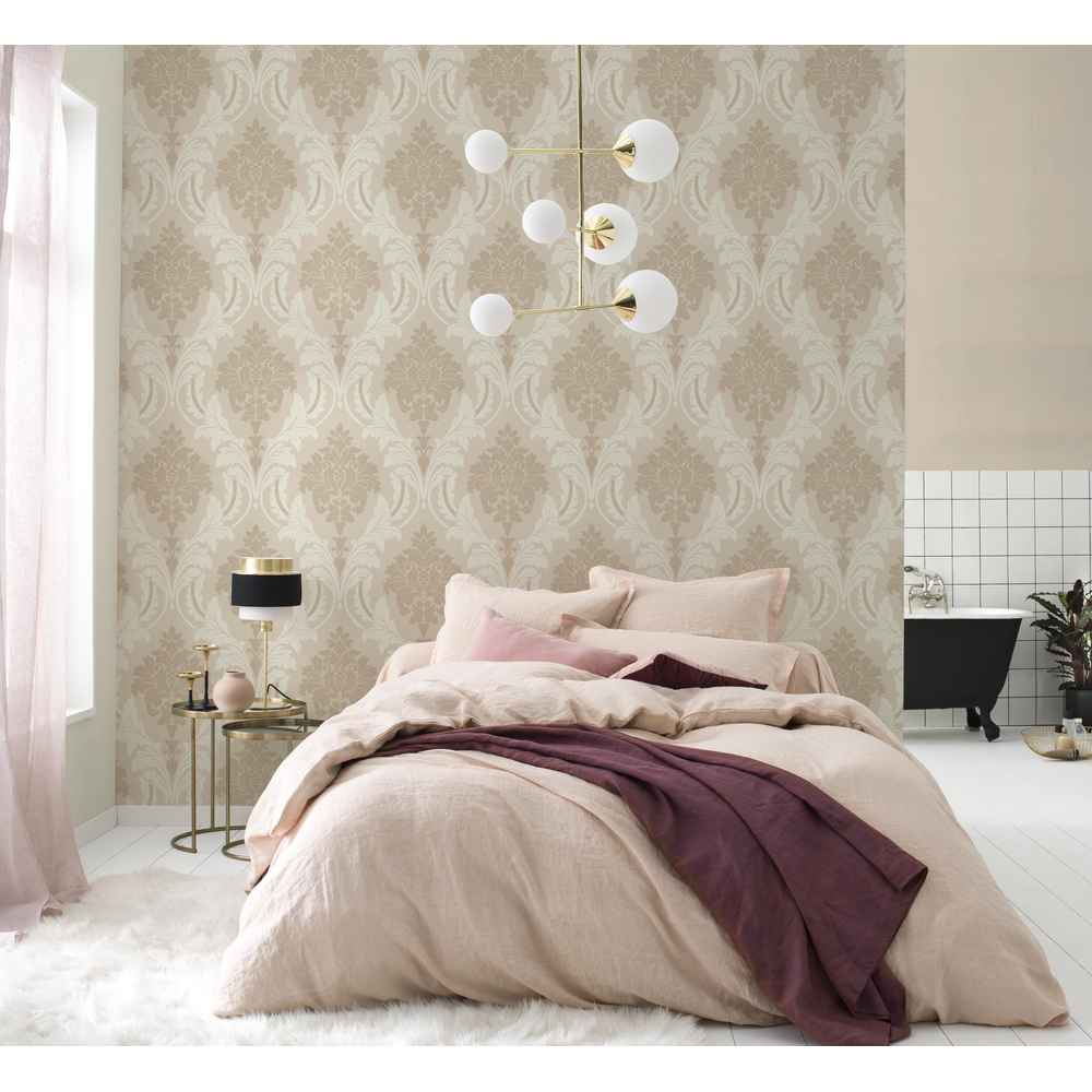Rasch Glam Vlies Tapete 541618 Ornament weiß beige Glitzer