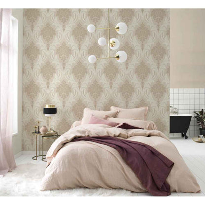 Rasch Glam Vlies Tapete 541618 Ornament weiß beige Glitzer