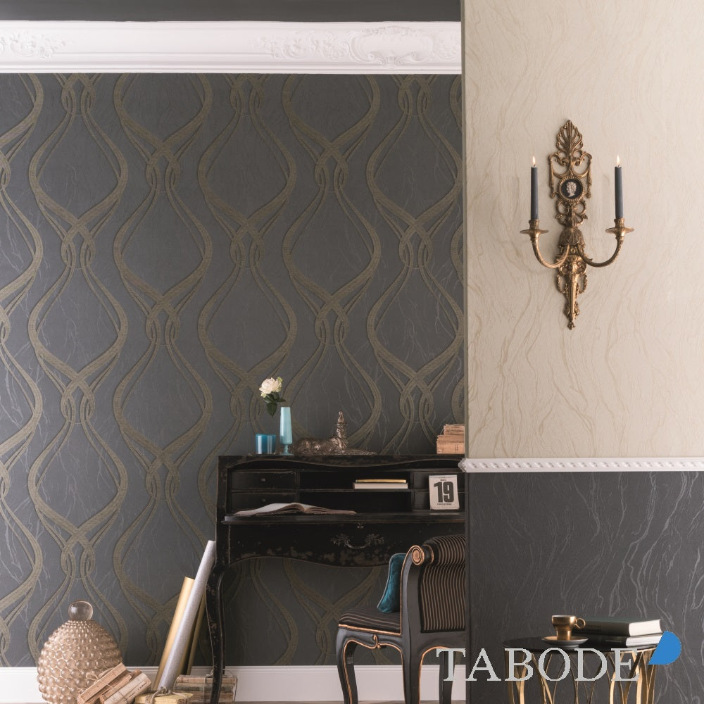 Marburg Opulence Classic Vlies Tapete 58201 Struktur anthrazit grau silber