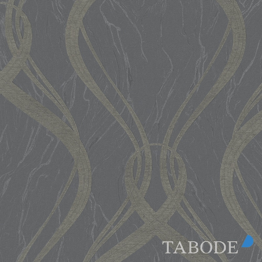Marburg Opulence Classic Vlies Tapete 58231 Wellen schwarz anthrazit gold