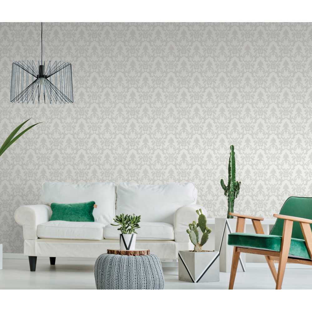 Erismann Palais Royal Vlies Tapete 6376-01 Barock weiß grau
