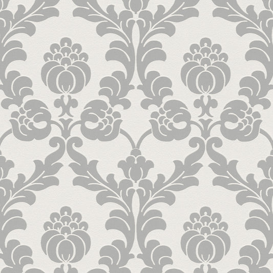 Rasch Gentle Elegance Vlies Tapete 725896 Barock weiß silber