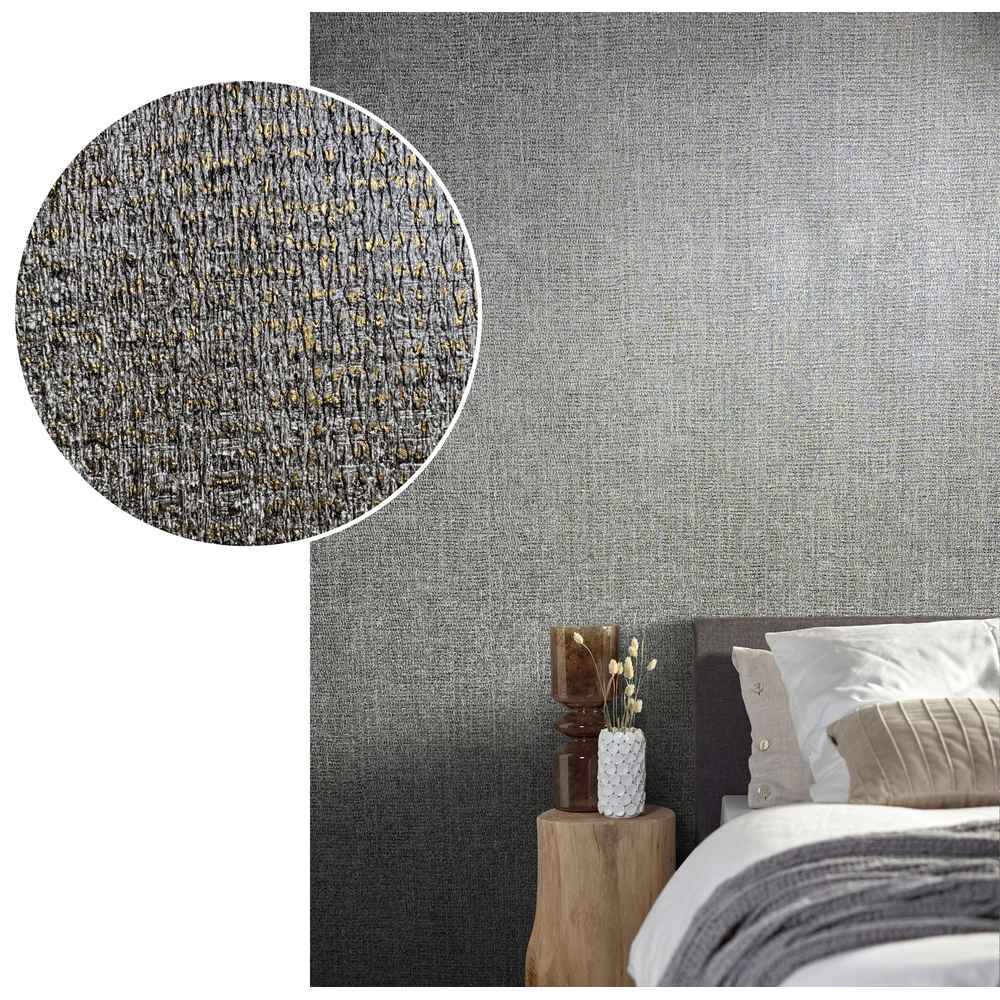 Marburg Natural Opulence Vlies Tapete 85736 Uni Struktur braun gold metallic