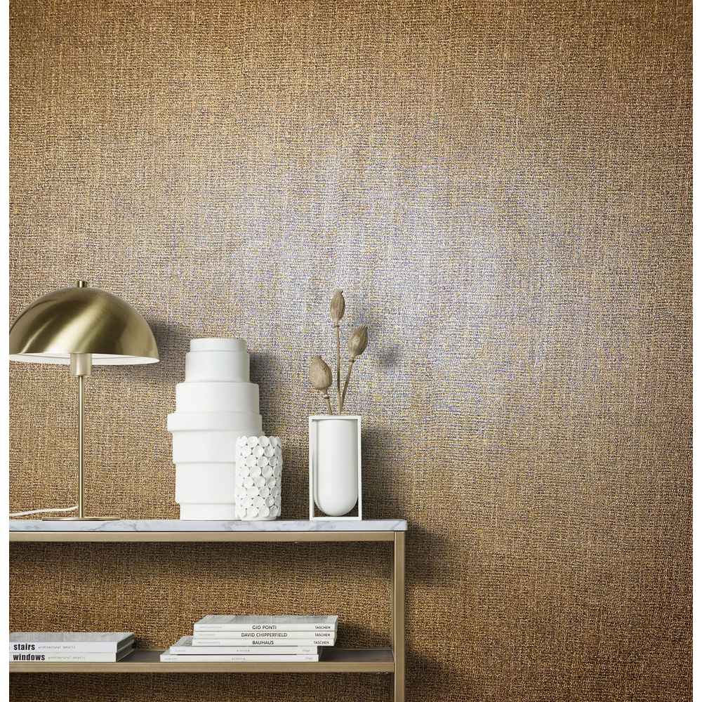 Marburg Natural Opulence Vlies Tapete 85737 Uni Struktur kupfer metallic