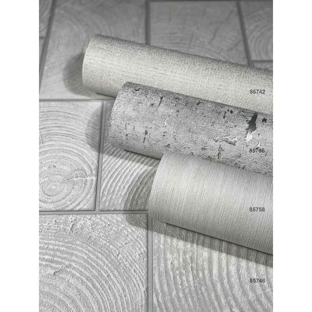 Marburg Natural Opulence Vlies Tapete 85742 Uni Struktur weiß grau