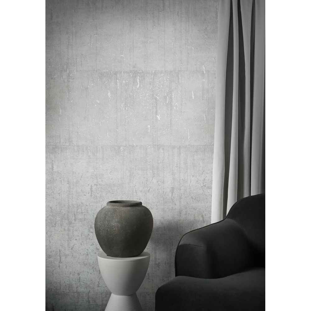 Marburg Natural Opulence Vlies Tapete 85753 Struktur Modern grau weiß metallic