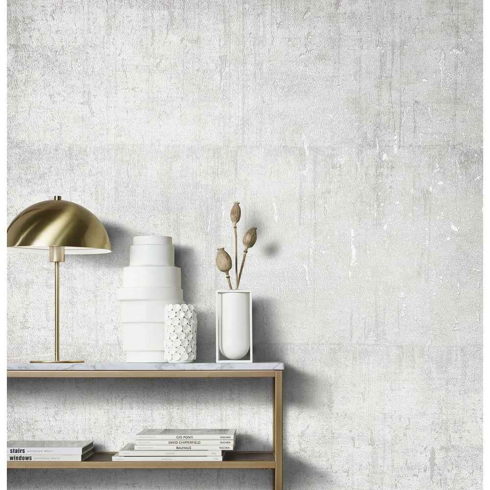 Marburg Natural Opulence Vlies Tapete 85753 Struktur Modern grau weiß metallic