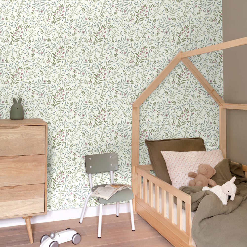 Grandeco Inia Vlies Tapete A78803 Muster Floral grün rosa blau