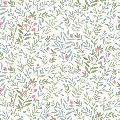 Grandeco Inia Vlies Tapete A78803 Muster Floral grün rosa blau