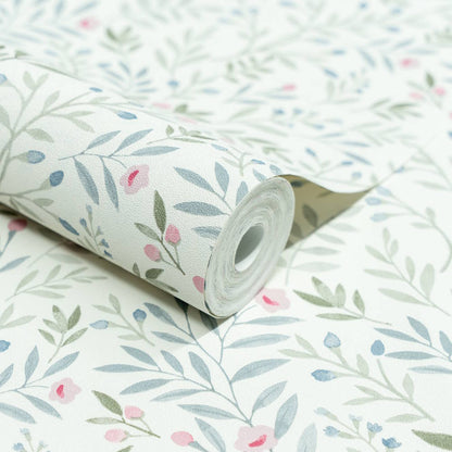 Grandeco Inia Vlies Tapete A78803 Muster Floral grün rosa blau