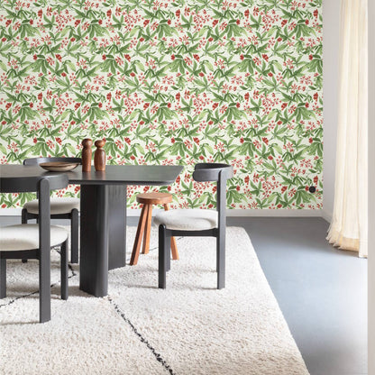 Grandeco Inia Vlies Tapete A80401 Muster Floral grün rot