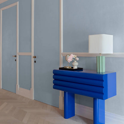 Grandeco Atmosphere Vlies Tapete AT1023 Uni Struktur blau