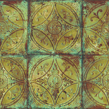 Essener Grunge Vlies Tapete G45376 Ornamente gold grün metallic