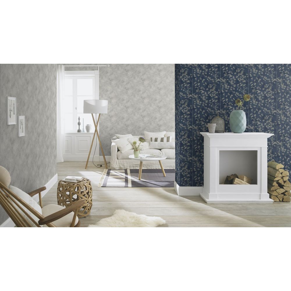 Rasch Finca Vlies Tapete 416985 Uni grau
