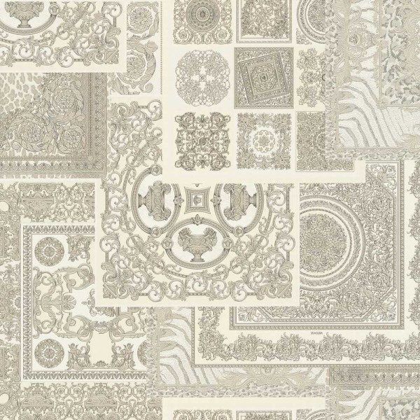 A.S. Creation Versace 4 Vlies Tapete 370485 Classic Ornament grau metallic weiß