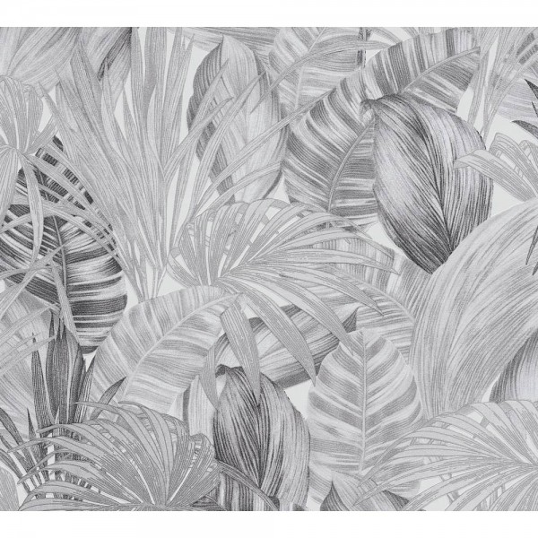 A.S. Creation Greenery Vlies Tapete 368203 Floral weiß schwarz grau