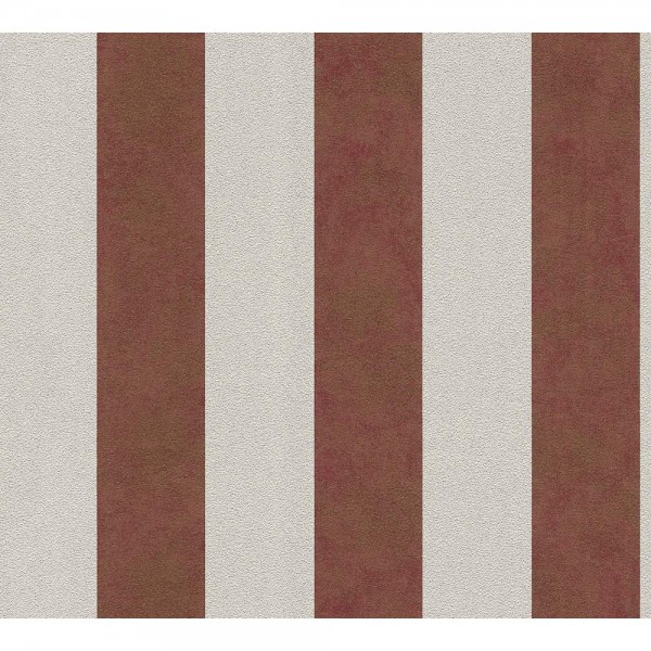 A.S. Creation Trendwall Vlies Tapete 372715 Classic Landhaus Streifen beige metallic rot