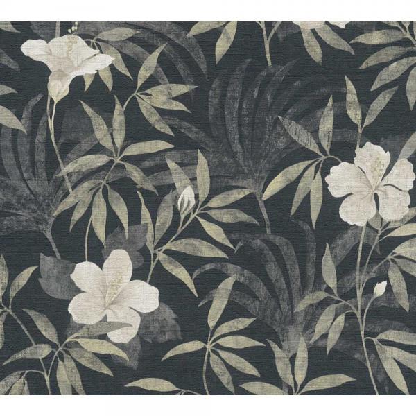 A.S. Création Cuba Vlies Tapete 380282 Natur Floral Grafik Classic braun grau schwarz